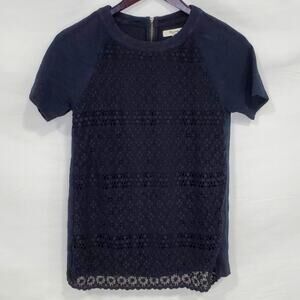 Madewell Crewneck Crochet Front Tee